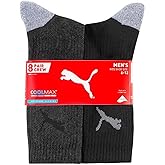 Puma Men's Crew Sock, 8 pair (Black) Fits Shoe Size (6-12)