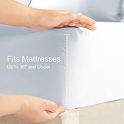 YIYEA Fitted Sheet with Pillowcase, Premium 1800