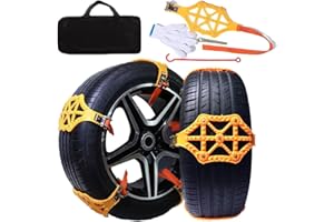 NAKAZAWA Snow Chains for Car 8 Pack, Emergency Anti Slip Chains for SUV/Trucks/ATV, Adjustable Universal Winter Security Chains for Ice Snow Mud Sand, Easy Installation