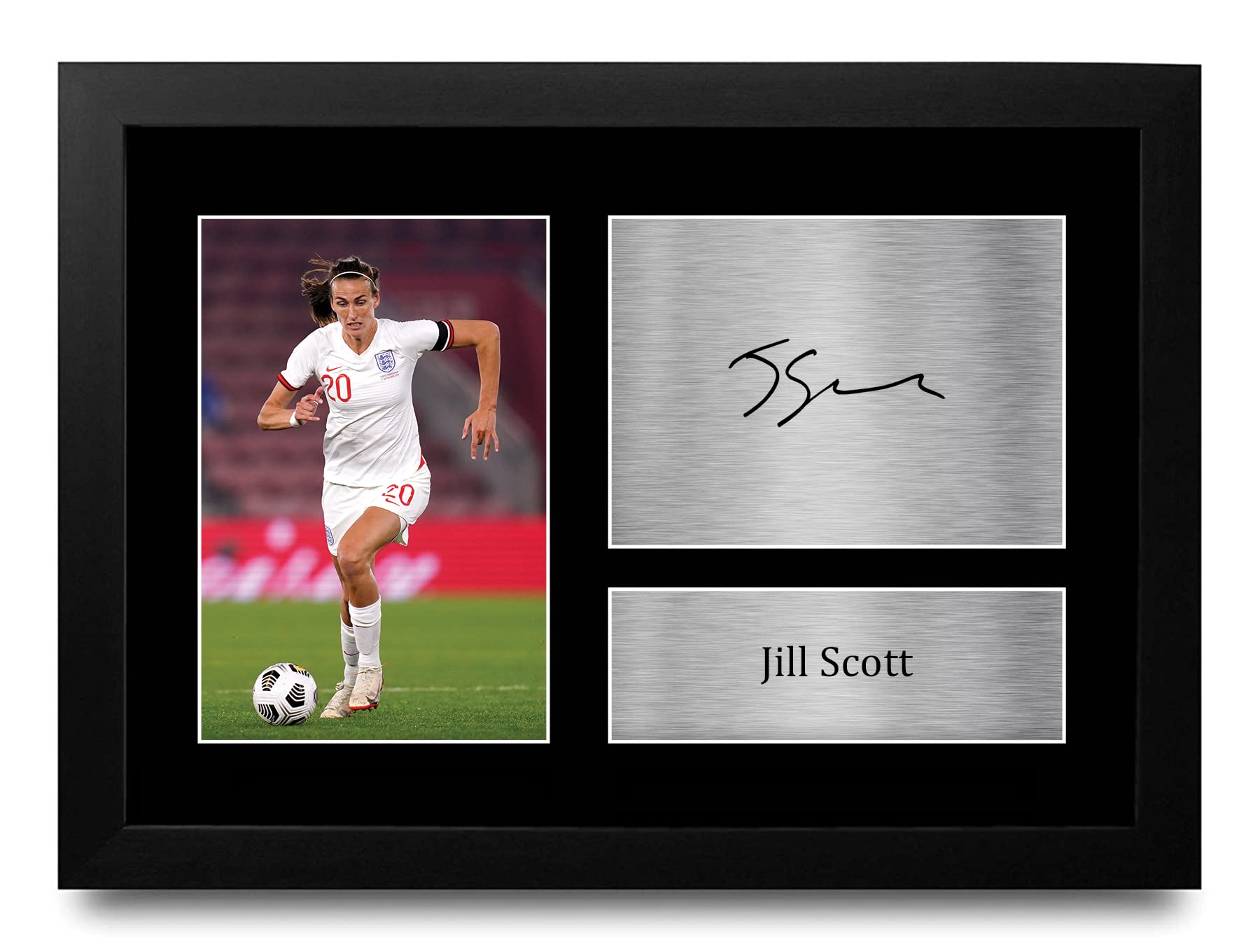 HWC Trading FR A4 Jill Scott Womens England Gifts Printed Signed Autograph Picture for Football Fans and Supporters - A4 Framed