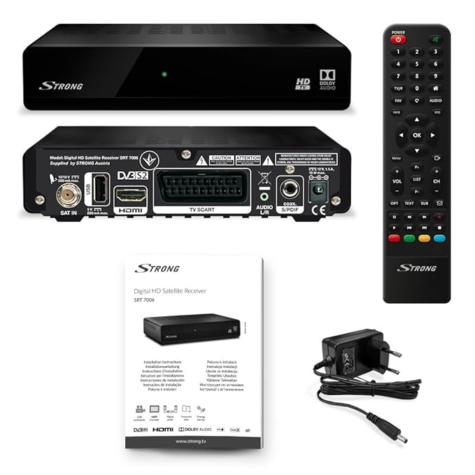 STRONG SRT 7006 HD Satelliten Receiver (Free-to-Air, Full HD, HDMI, SCART, USB), schwarz