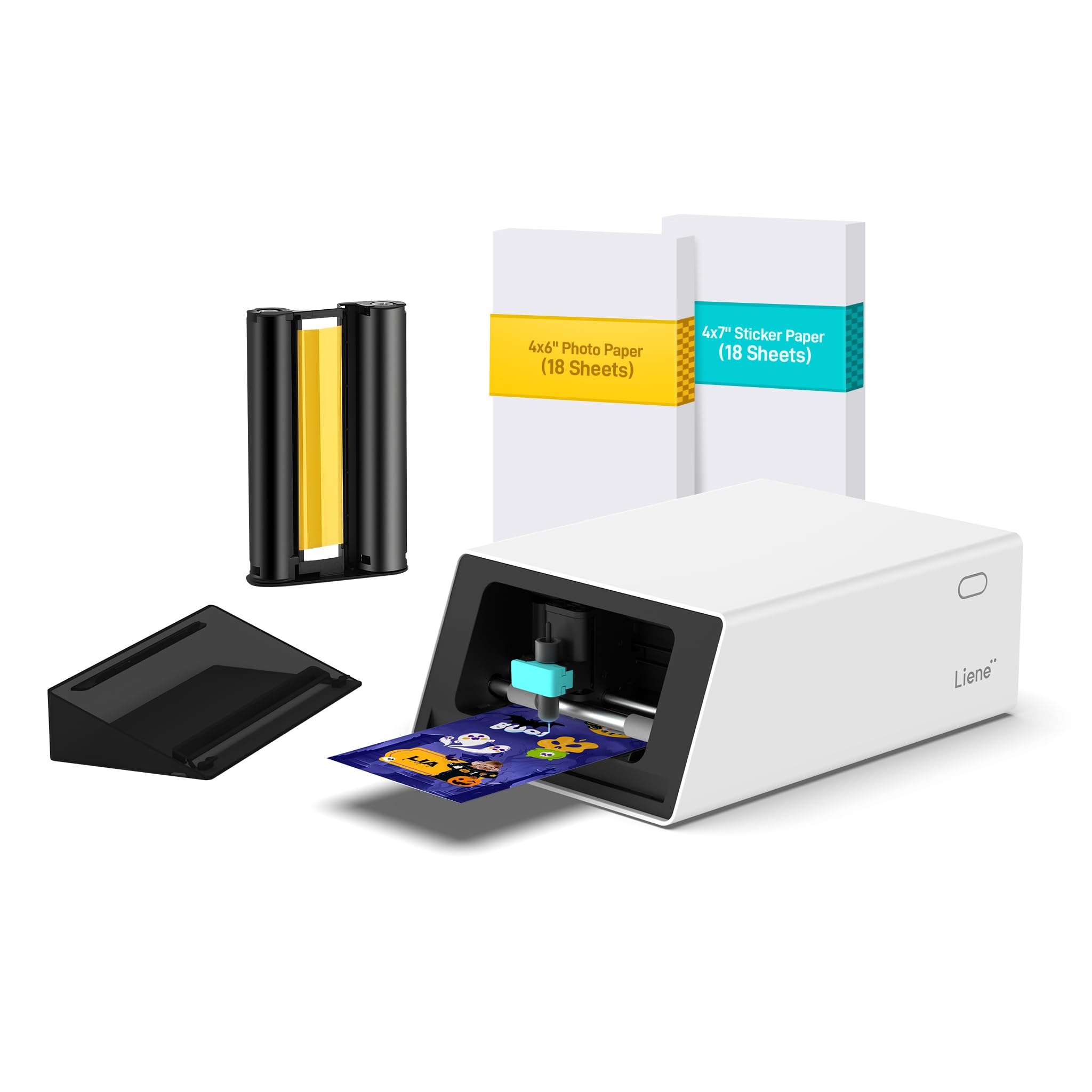 Photo 1 of Liene PixCut S1 Color Sticker Printer & Cutting Machine - All-in-One Sticker Maker for DIY Crafts, Custom Labels & Gifts. Thermal Dye-Sublimation Photo Printer, 300 DPI, Precise AI Auto-Cutting