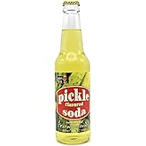 Rocket Fizz Lester's Fixins Pickle Soda Flavor | Cane Sugar | Craft Soda Pop Drinks | 12 oz in Glass Bottle (Single Bottle)