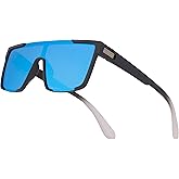 RAVI EYEWEAR Polarized Shield Sunglasses for Men and Women UV400 Protection Flat Top Design Lightweight TR90 Fashion Shades