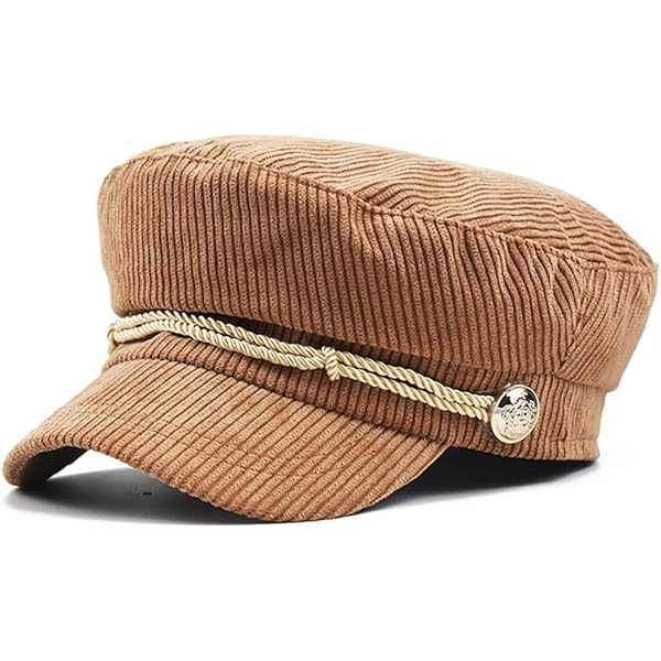 Costume National Corduroy Newsboy Cap Women Brown Hats Corduroy Newsboy Hats for Women Vintage Button Decor  main image 3