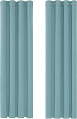 Deconovo Eyelet Curtains Thermal Insulated 140x260 Sky Blue 1 Pair view 3