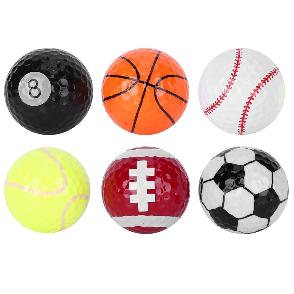 Balls 6Pcs Practice Balls Gift Balls Synthetic Rubber and Sarin Material Novel Balls Bright Colors Sport Balls for Beginners Clubs Competition Usage