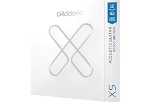 D'Addario Acoustic Guitar Strings, XS 80/20 Bronze Coated, XSABR1253, Light Gauge 12-53, 6-String Set, Pack of 1