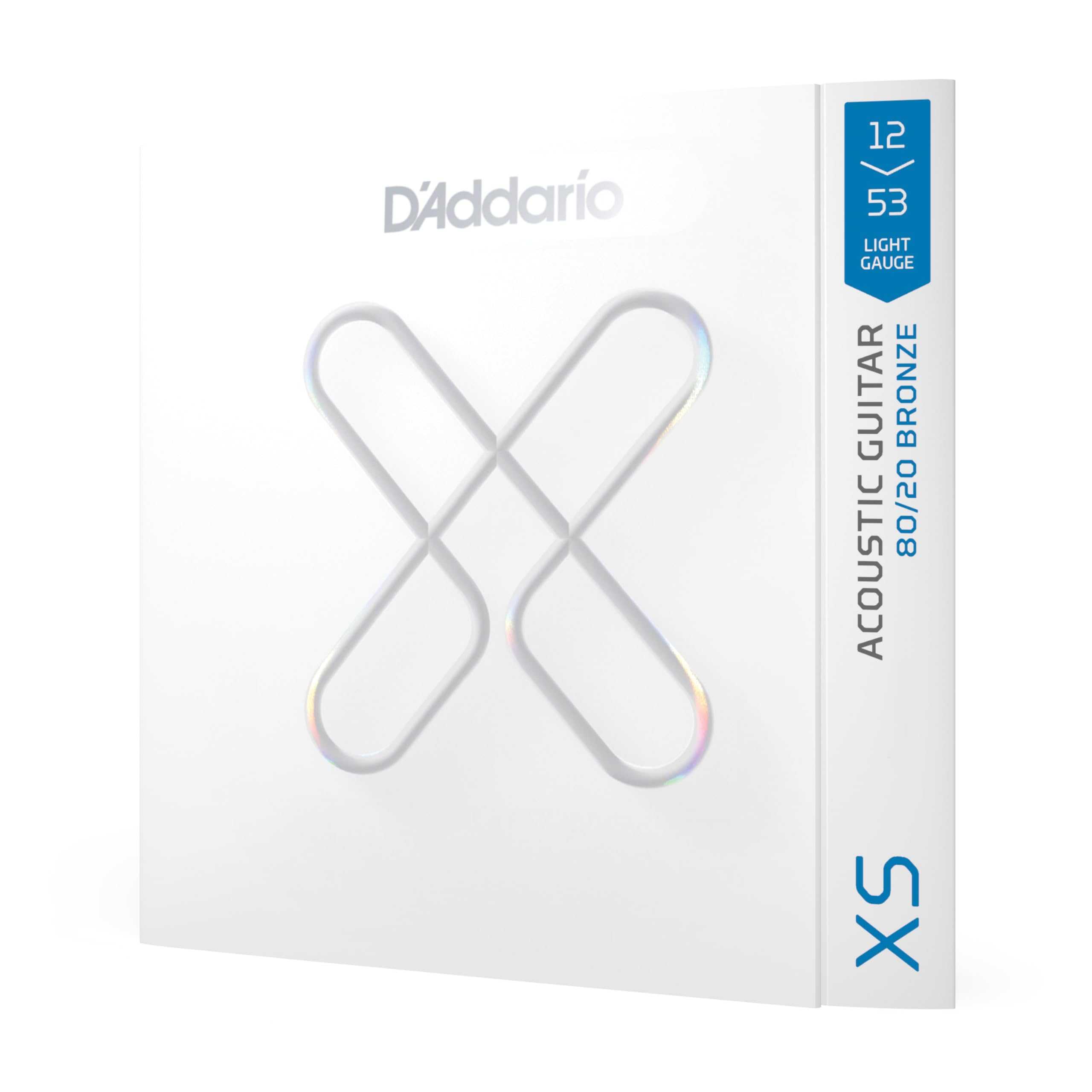 D'Addario Guitar Strings - XS 80/20 Bronze Coated Acoustic Guitar Strings - XSABR1253 - Maximum Life with Smooth Feel & Exceptional Tone - For 6 String Guitars - 12-53 Light