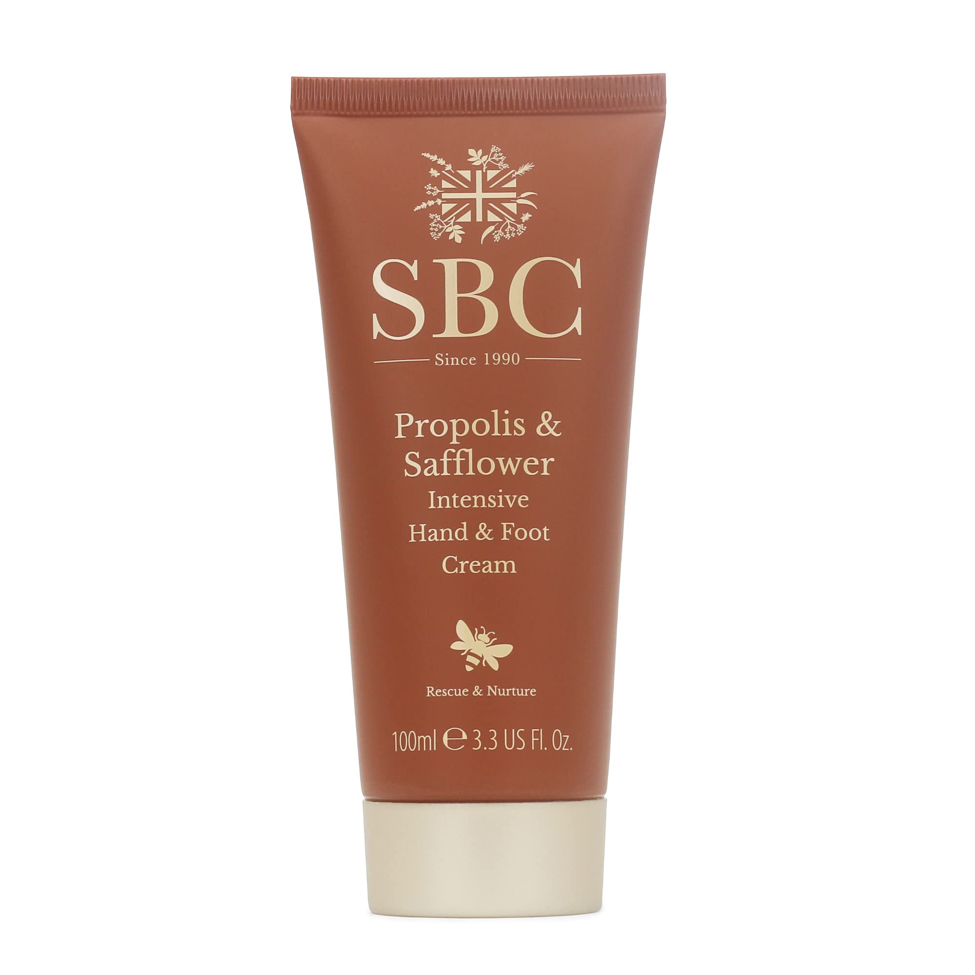 SBC Skincare Propolis & Safflower Intensive Hand & Foot Cream 100ml - Nourishes Dry or Cracked Hands and Feet