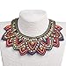 SUMAJU Collars Statement Necklace, Miraculous Garden Womens Vintage Fabric Colorful Bohemian Acrylic Beads Choker Necklace Jewelry
