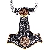 LANGHONG Norse Viking Thor Hammer Necklace Mjolnir Necklace for Men Talisman Jewelry
