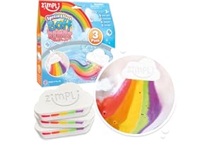 3 x Cloud Rainbow Bath Bomb from Zimpli Kids, Children's Large Bubble Bath Bomb, Vivid Rainbow Colours, Kid Gift Set