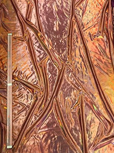 Oil Slick Holographic 4-Way Stretch Spandex - Copper