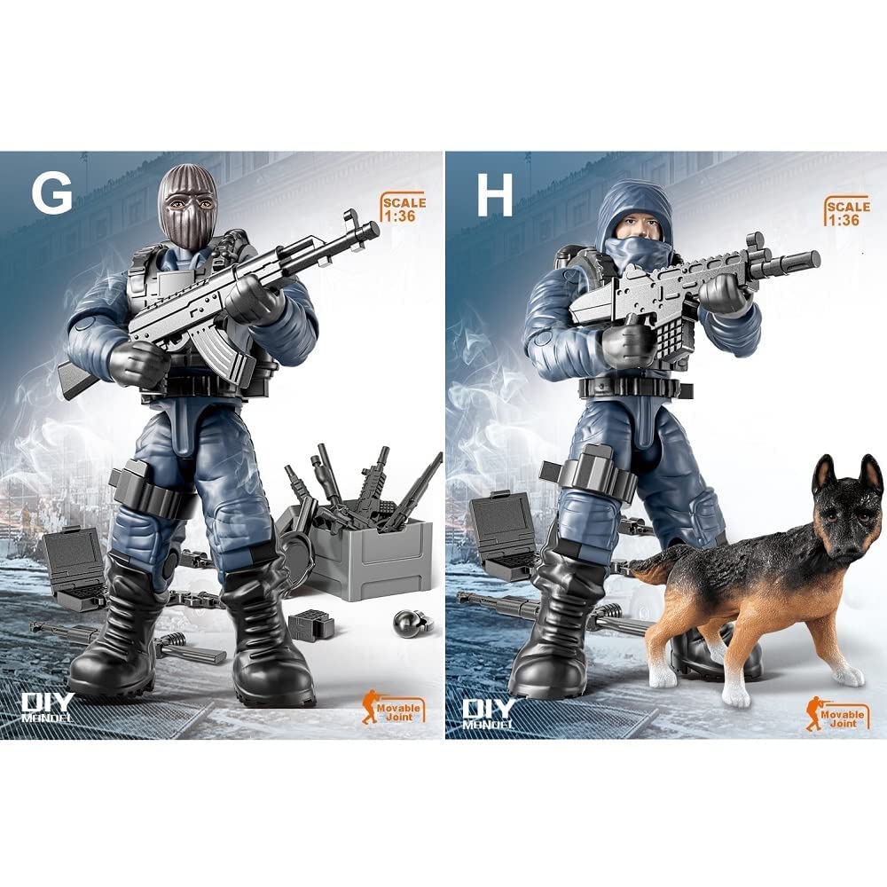 YEIBOBO ! Special Forces Mini Military Action Figure with Weapons and Accessories (Lightning SWAT Team XJ-9902)…
