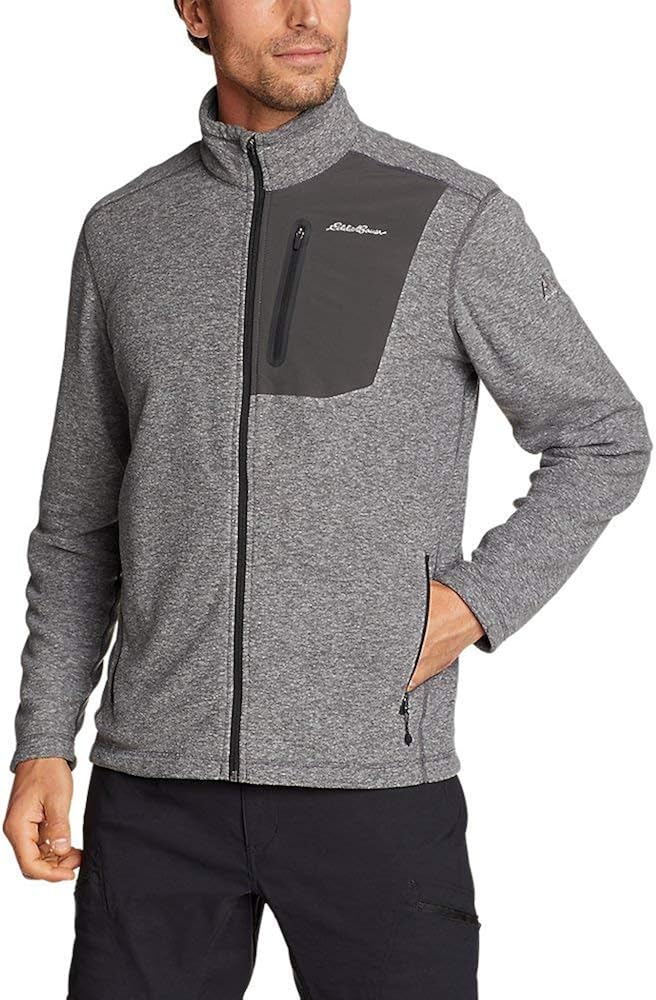 Eddie Bauer Men's Cloud Layer Pro Full-Zip Jacket, Htr Gray Regular M at  Men’s Clothing store