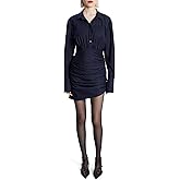 BARDOT Viera Striped Shirt Mini Dress for Women – Navy White Day to Night Style with Collar & Gathers