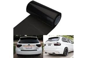 DIYAH 12 X 48 Inches Self Adhesive Headlight, Tail Lights, Fog Lights Tint Vinyl Film (Dark Black)
