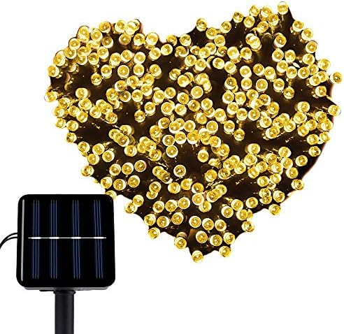 ELlight Warm White Bright Light, Solar Powered Fairy String light, 12m 39ft 100LED, 8 Modes, Waterproof, Décor Lighting, Xmas Tree, Patio, Garden ,Wedding, Bedroom Seasonal Decorations