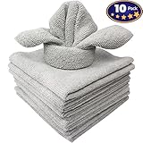 The Mop Mobs Silver Microfiber Antibacterial Cloth Wipes Out Germs & Allergens To Protect Your Familys Health Without Harsh Chemicals! 10 Pack Super Soft Cleaning Towels That Wont Scratch or Streak