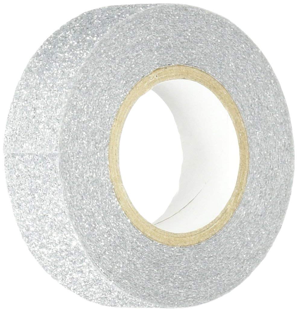 Best Creation Glitter Tape 15 mm x 5 m Silver, Acrylic, Multicoloured, 0.45 x 2.4 x 3.4 cm