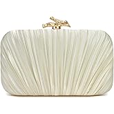 OOAAVVJL Clutch Purse for Women, Elegant Satin Pleated Evening Bag with 2 Chain, for Wedding,Party, Prom,Formal