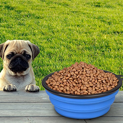image for Glendan Large Size Collapsible Dog Bowl, Silicone Pet Travel Bowl for 