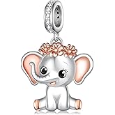 Fuguangju Cute Animals Charms 925 Sterling Silver Highland Cow/Dachshund/Cat/Dragon/Axolotl/Capybara/Pug/Dog Charms for Bracelets Cute Animals Jewelry Highland Cow Jewelry Gifts for Women