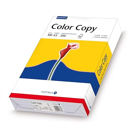 Papyrus 88007860 Drucker-/Kopierpapier, Farblaserpapier ColorCopy 100 g/m², A3, 500 Blatt hochglatt, hochweiß