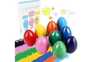 TENCOZ Palm Grip Crayons Set 9 Colors Non Toxic Crayons Washable Paint Crayons Stackable Toys for Preschool Kids, Crayons for Toddlers 3+, Back to School, Baby, Children,Boys,Girls(Egg-Shaped)