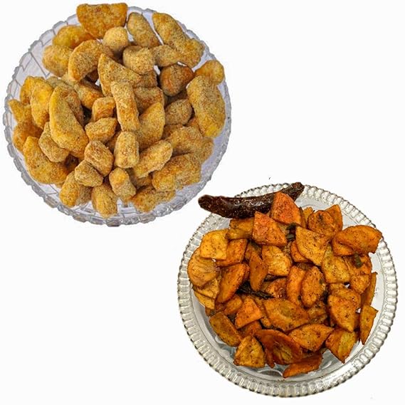 Flavours of Calicut - Onam Special Combo - Masala Banana Chips (250g) & Jaggery Coated Banana Chips (250g) - 500g
