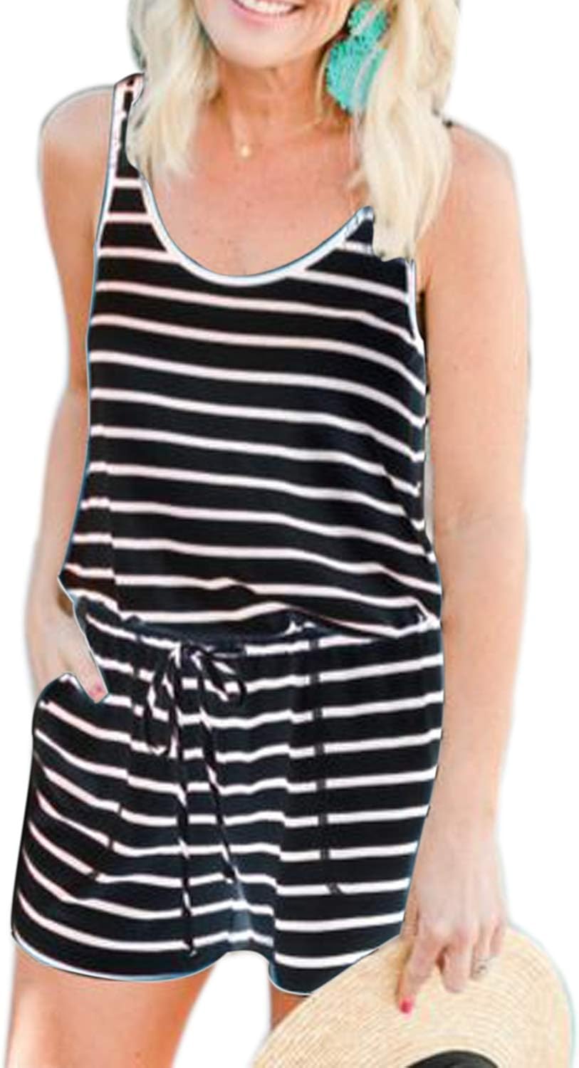 women's sleeveless romper shorts