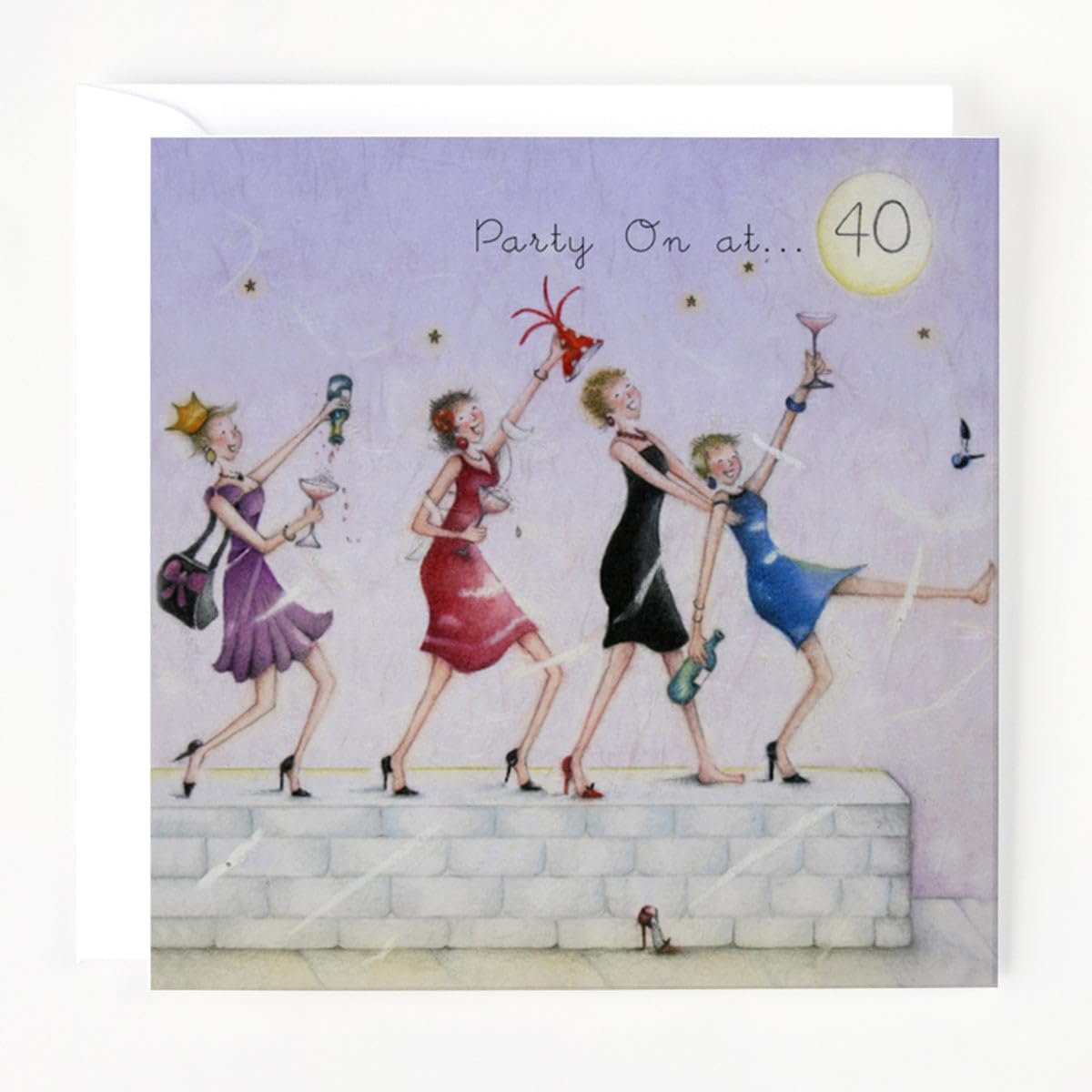 40th Birthday Card" Party On at 40" (Ladies Who Love Life)
