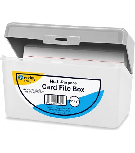 Amazon.com : Oxford 01351 Plastic Index Card Flip Top File Box