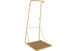 Novogratz Poolside Gossip Collection, Rainey Outdoor Shower with XL Base and Waterfall Bar, Yellow
