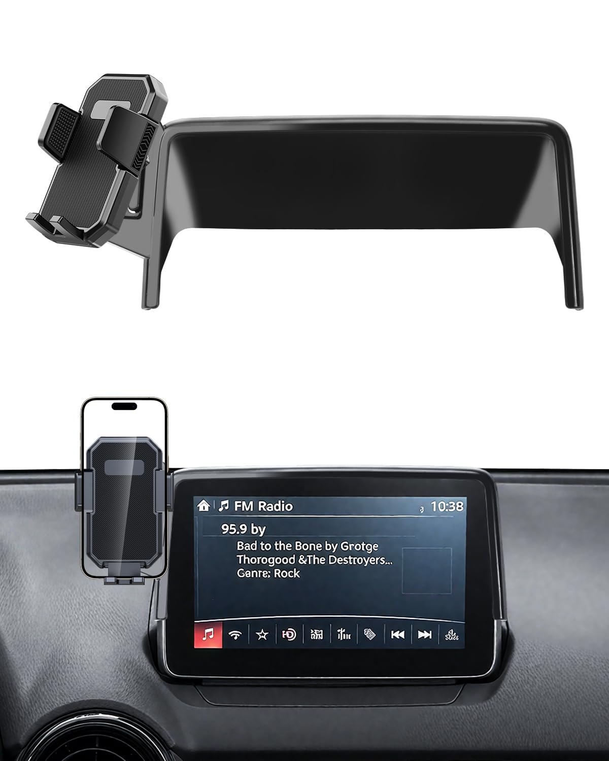 PZK Car Phone Mount for Mazda CX-3 2016-2021 /Mazda 3 2014-2016 / MX-5 Miata 2016-2023 Accessories Only 7-Inch Screen Auto Lock 360° Rotation Car Phone Holder Phone Cradles Not Affect Air Vent