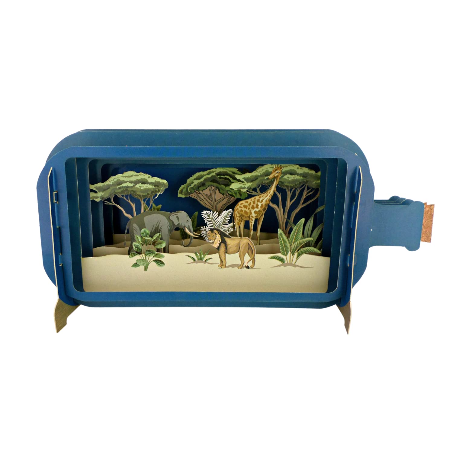 Message in A Bottle Jungle Pop Up Any Occasion Greeting Card by Alljoy Cards MIB164