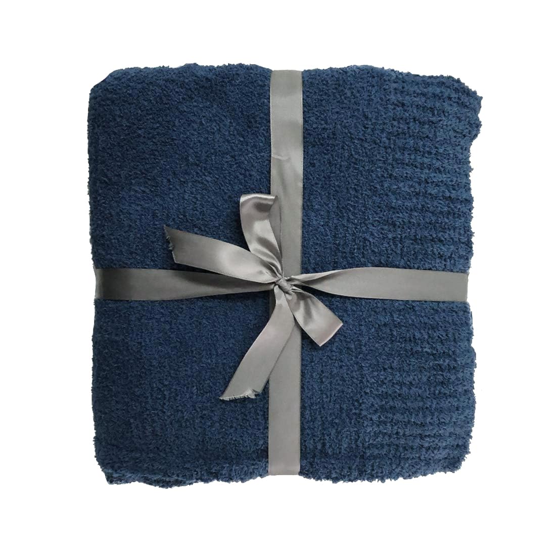 JOOJA Navy Blue Knit Throw Blanket Knitted Boucle Blankets Decorative Soft Fuzzy Throw Bed Blanket for Women Couch 50x60 Inches 50x60 Inches Navy Blue