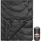 zzlamb Camping Blanket for Cold Weather,Outdoor Puffy Blanket Portable Down Alternative,Windproof Warm Cloak with Snaps,Cozy Quilt Backpacking Picnic RV Travel Plane Car Hammock Beach Climbing