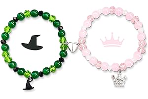 pupvus Green and Pink Friendship Matching Bracelets-Crown Witch Hat Matching Bracelets-BFF Couples Accessories, for Fans' Birthdays, and Party Favors Gifts for Fans