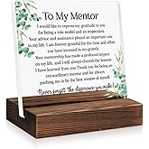 PUVOXHO To My Mentor Appreciation Acrylic Sign with Wooden Stand, Retirement Keepsake for Mentor, Thank You Gifts for Teacher Coach Professor, Going Away Gifts for Boss Leader Manager Advisor