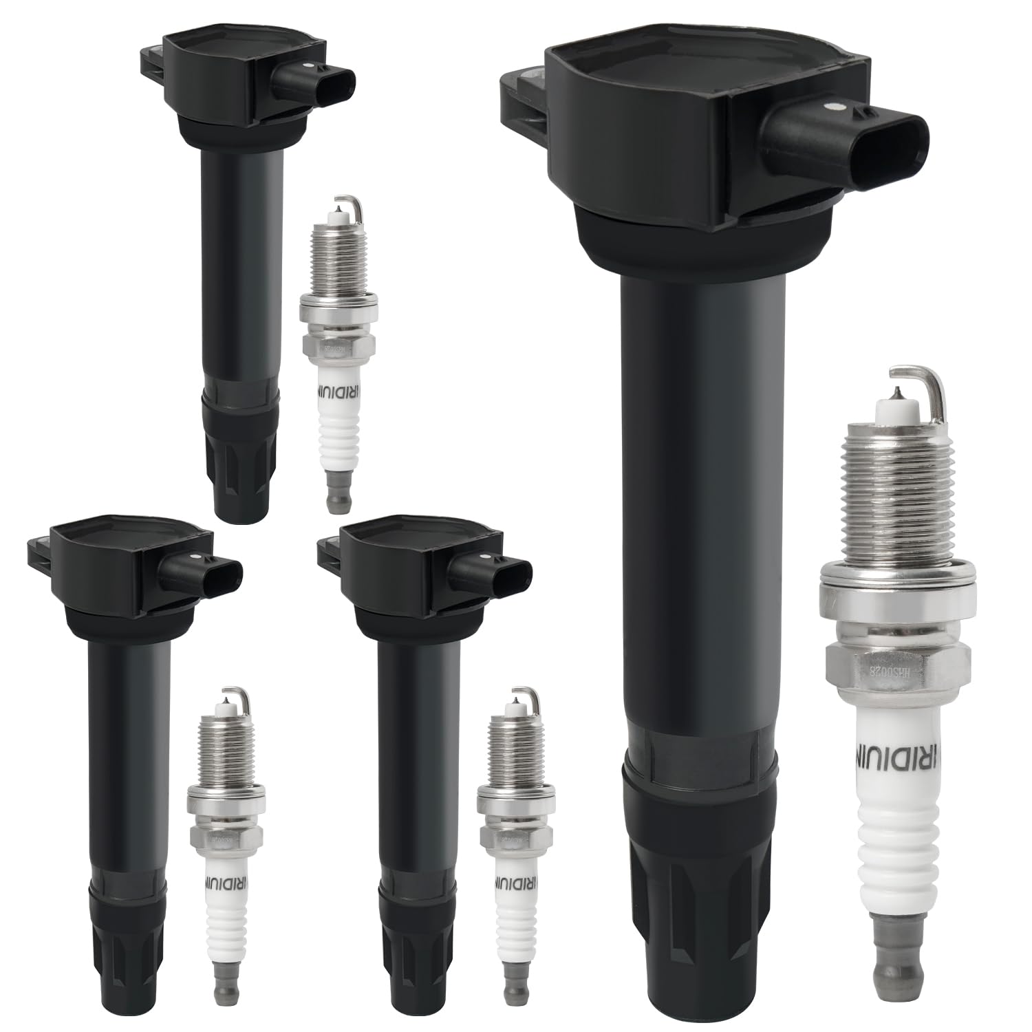 Photo 1 of Set of 4 Ignition Coil Packs & Iridium Spark Plugs Compatible with 2007-2017 Jeep Compass Patriot 2.0L 2.4L, Chrysler 200 Sebring 2.4L, Dodge Avenger Journey Caliber 1.8L 2.0L 2.4L Replace UF557 C1587
