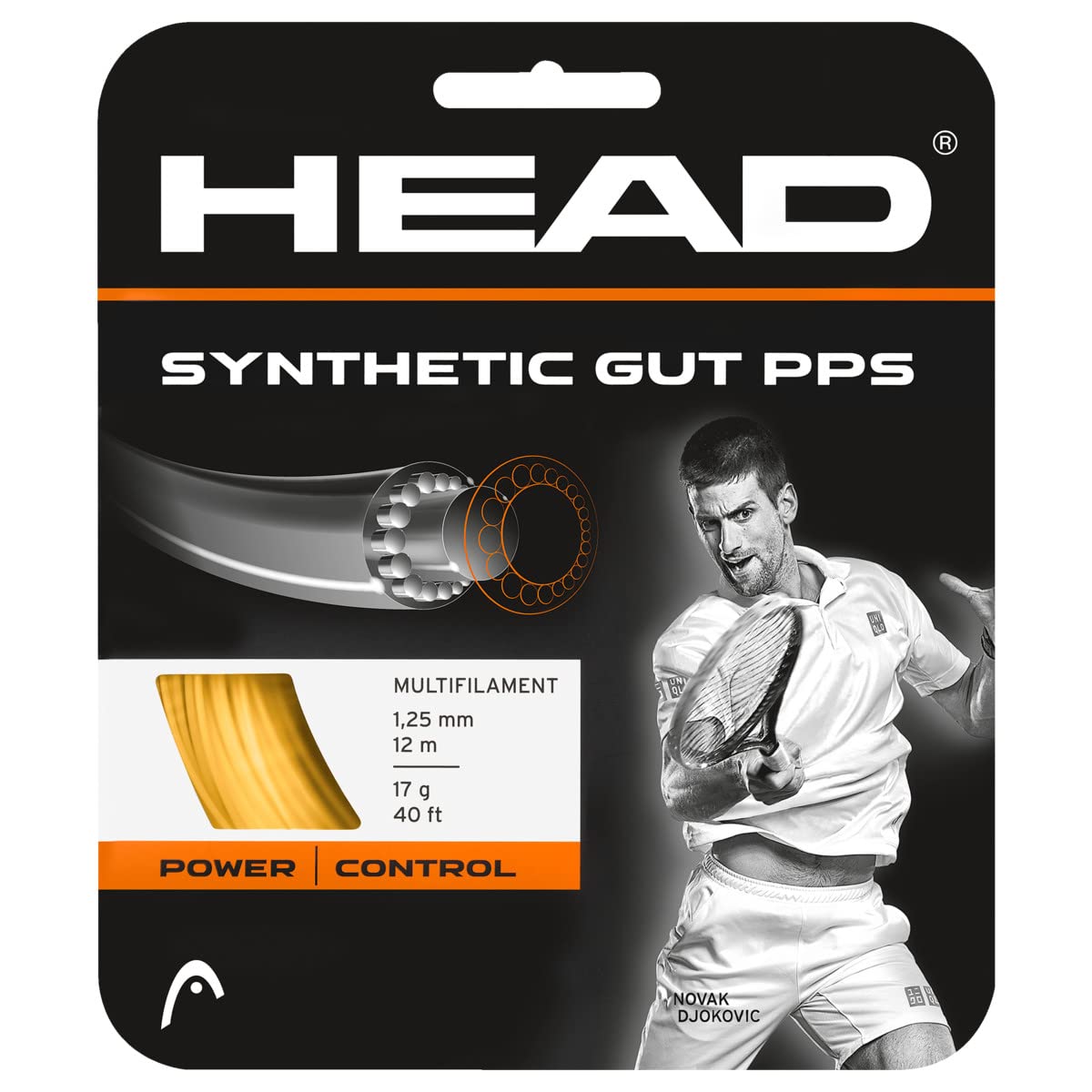 HEAD Synthetic Gut PPS Set Racket String Gold, Size 16
