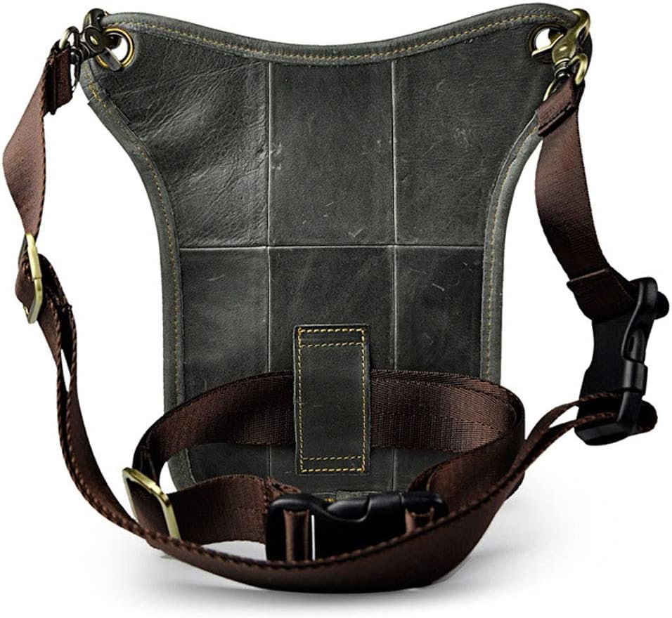 Xieben Leather Drop Leg Bag for Men Women Motorcycle Bike Riding Cycling Multi-Purpose Thigh Waist Fanny Pack Bum Pocket Hiking Sports Camping Pouch Deep Gray - Image 4