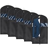 Univivi Garment Bag Suit Bag for Storage and Travel 43 inch, Washable Suit Cover for T-Shirt, Jacket, Suits, Coats, Set of 5, Oxford Fabrics
