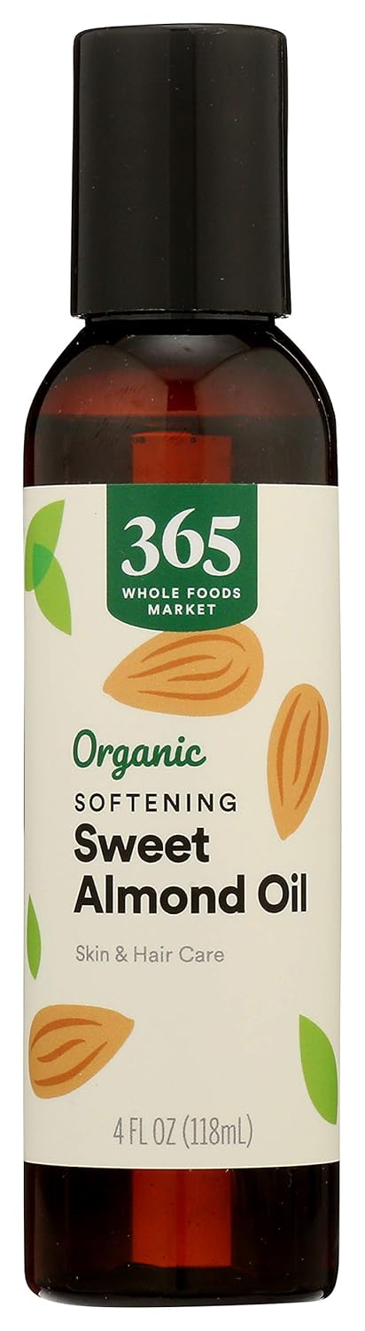 365 by Whole Foods Market, Organic Aromatherapy Carrier Oil, Softening Sweet Almond Oil (Skin & Hair Care), 4 Fl Oz