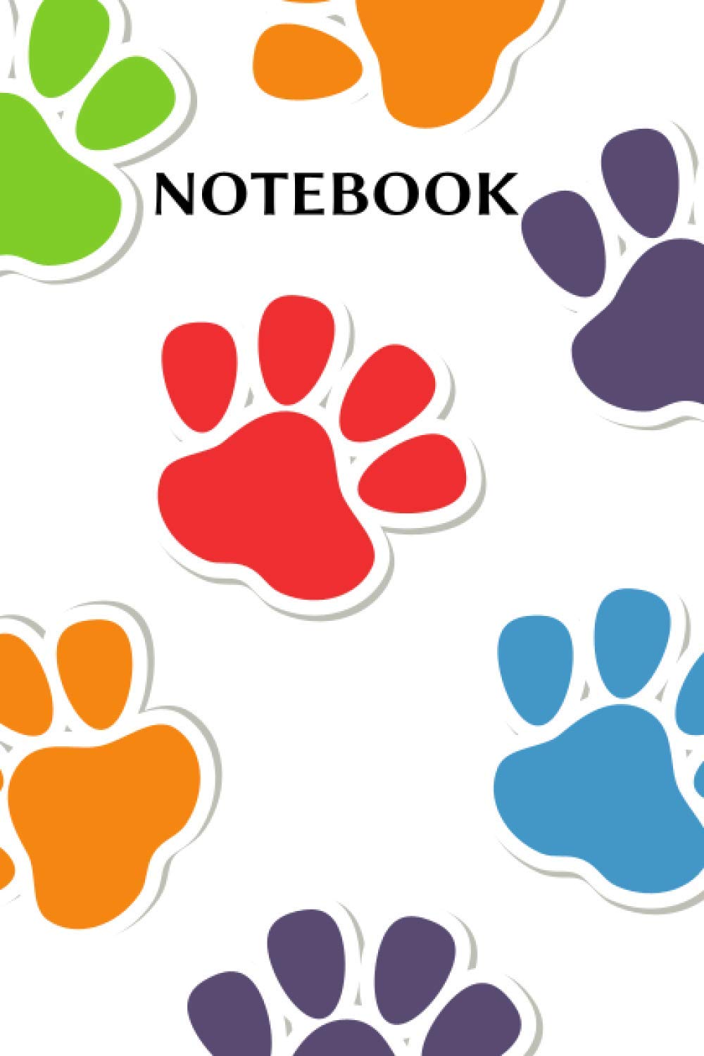 Notebook: Veterinarian, Vet Tech, Veterinary Staff, Dog Lover Lined Notebook Journal - Rainbow Paw Prints