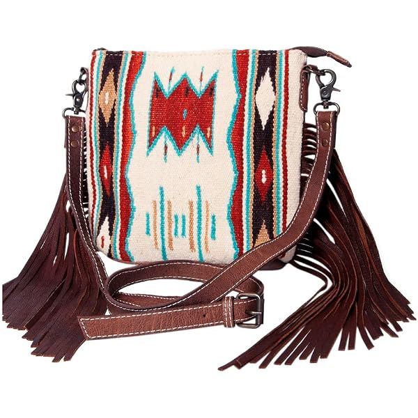 Kinara Woven Crossbody Bag - Southwestern Native American Pattern, 9x8x2 Inches - View #7