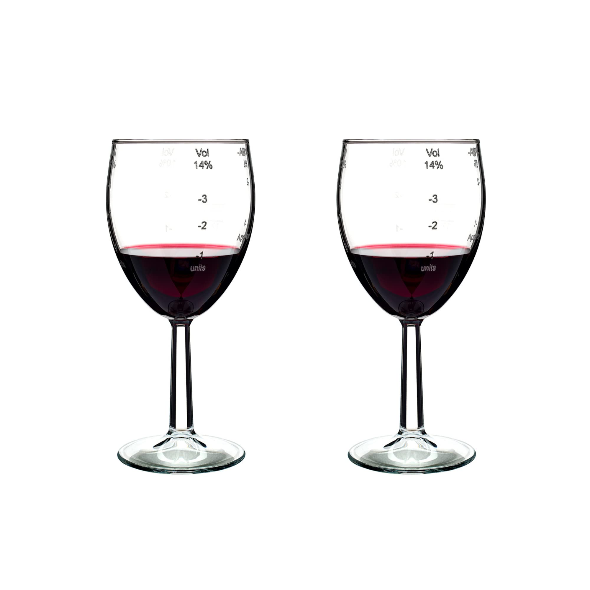 Mind Your Measures Know Your Units Alcohol Unit Measuring Wine Glass, Wine Gadget, Engraved Wine Glass, Wine Related Gift. (Pack of 2)