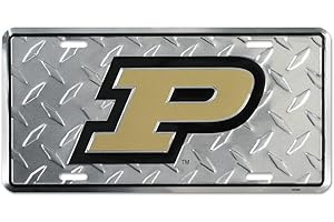 POSTER REVOLUTION Purdue Diamond License Plate Tin Sign 6 x 12in